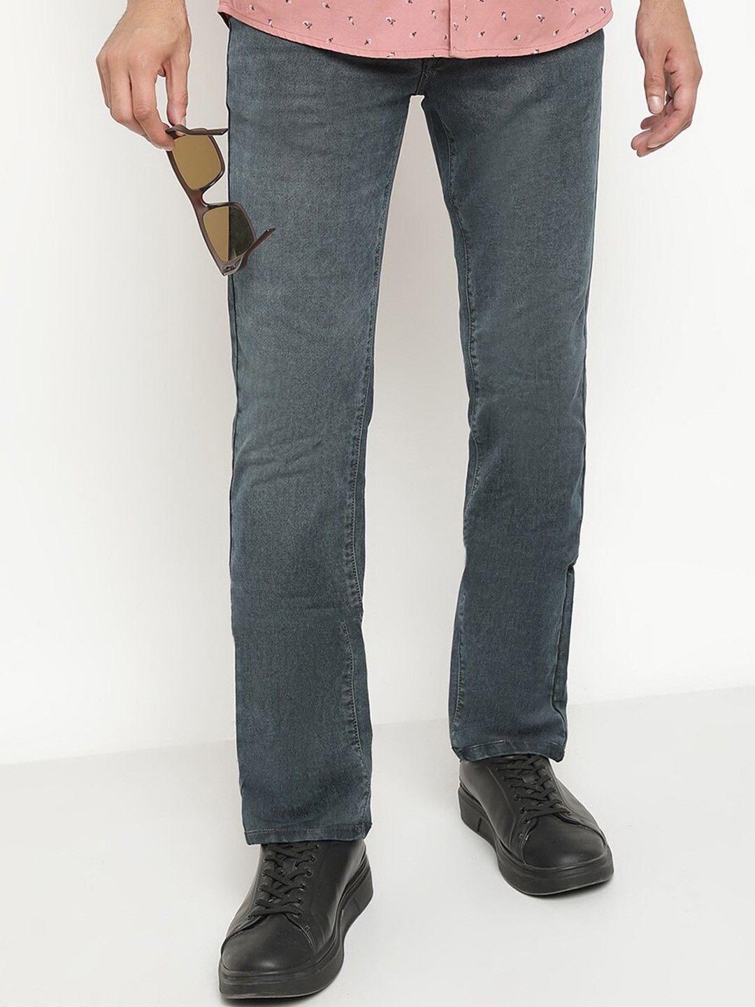 

Octave Men Mid-Rise heavy fade Stretchable Cotton Jeans, Blue