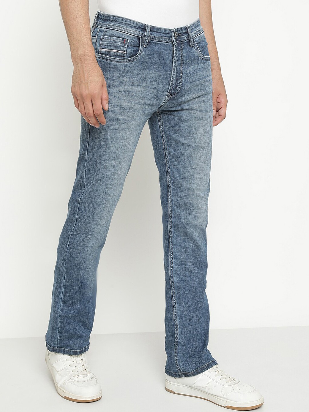 

Octave Men Mid-Rise Heavy Faded Medium Shade Stretchable Jeans, Blue