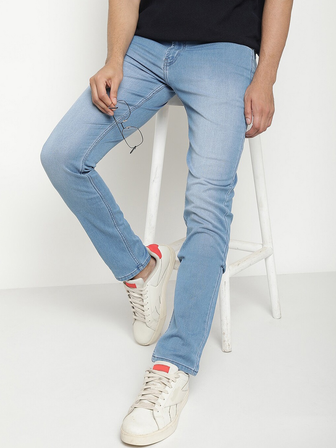 

Octave Men Mid-Rise Light Faded Light Shade Stretchable Jeans, Blue