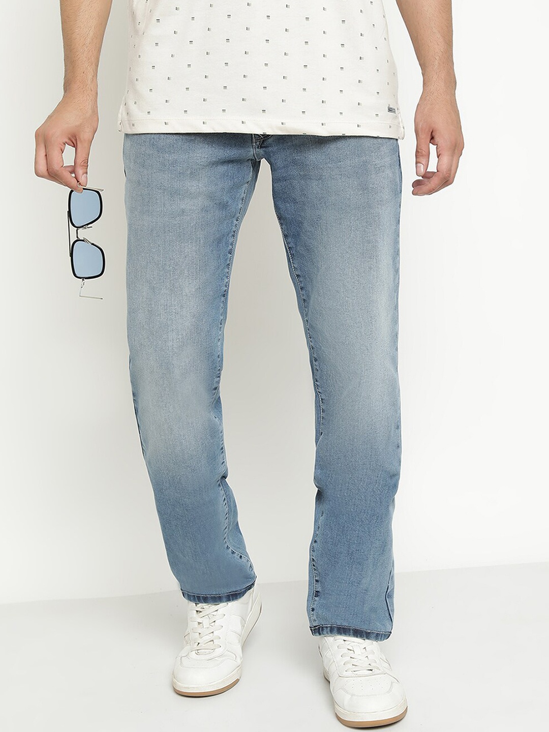 

Octave Men Mid-Rise Light Faded Light Shade Stretchable Jeans, Blue