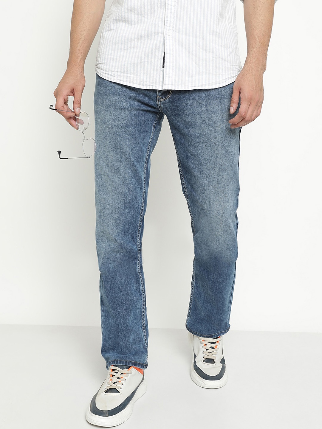 

Octave Men Mid-Rise Light Shade Light Fade Stretchable Jeans, Blue