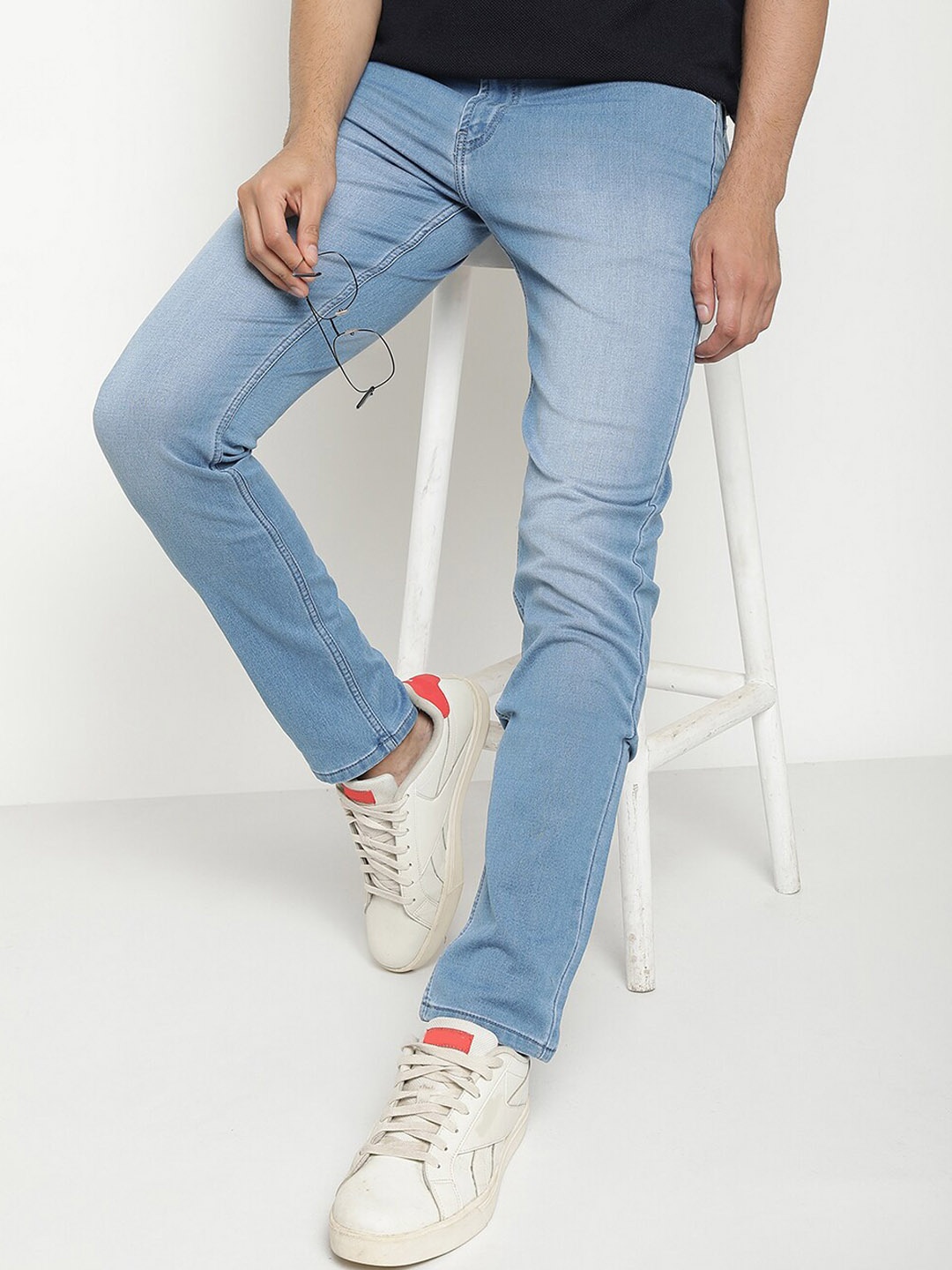

Octave Men Mid-Rise Light Shade Light Fade Clean Look Stretchable Jeans, Blue