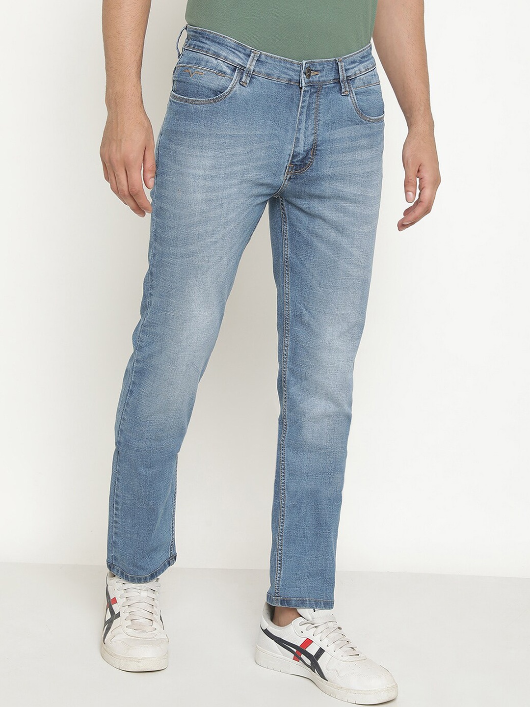 

Octave Men Clean Look Light Fade Stretchable Cotton Jeans, Blue