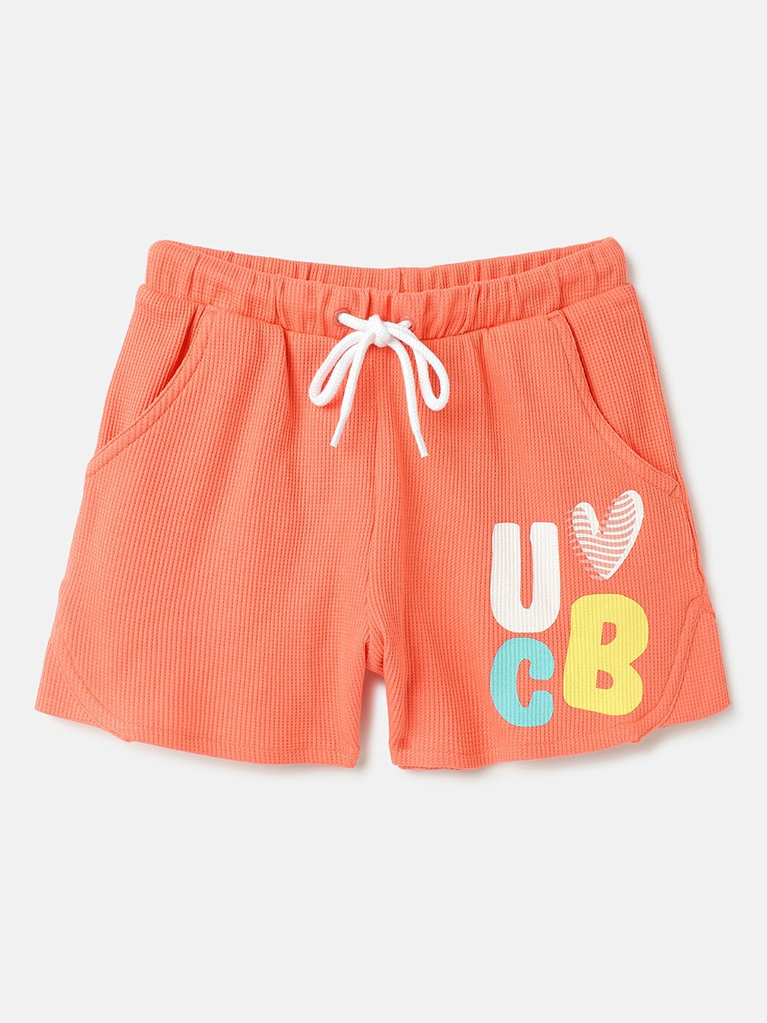 

United Colors of Benetton Girls Mid-Rise Casual Shorts, Coral