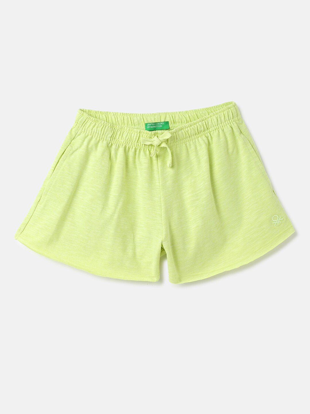 

United Colors of Benetton Girls Mid-Rise Casual Shorts, Lime green