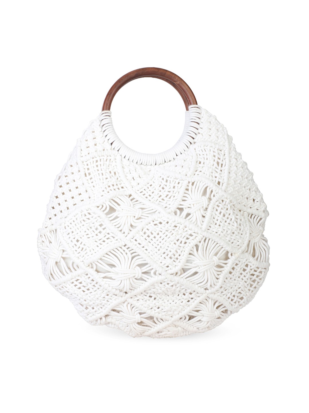

Rediscover Fashion Textured Structured Handheld Bag, White