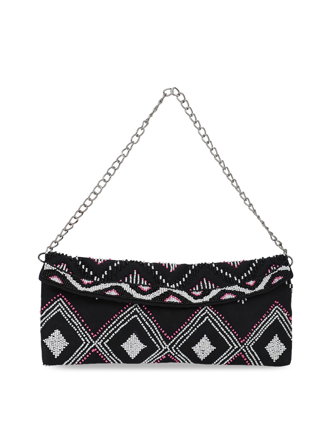 

Rediscover Fashion Embellished Structured Shoulder Bag, Black