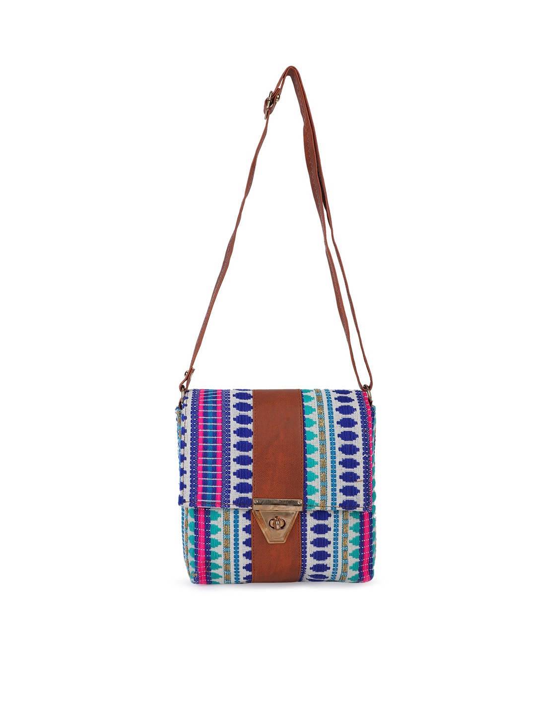 

Rediscover Fashion Printed Structured Sling Bag, White
