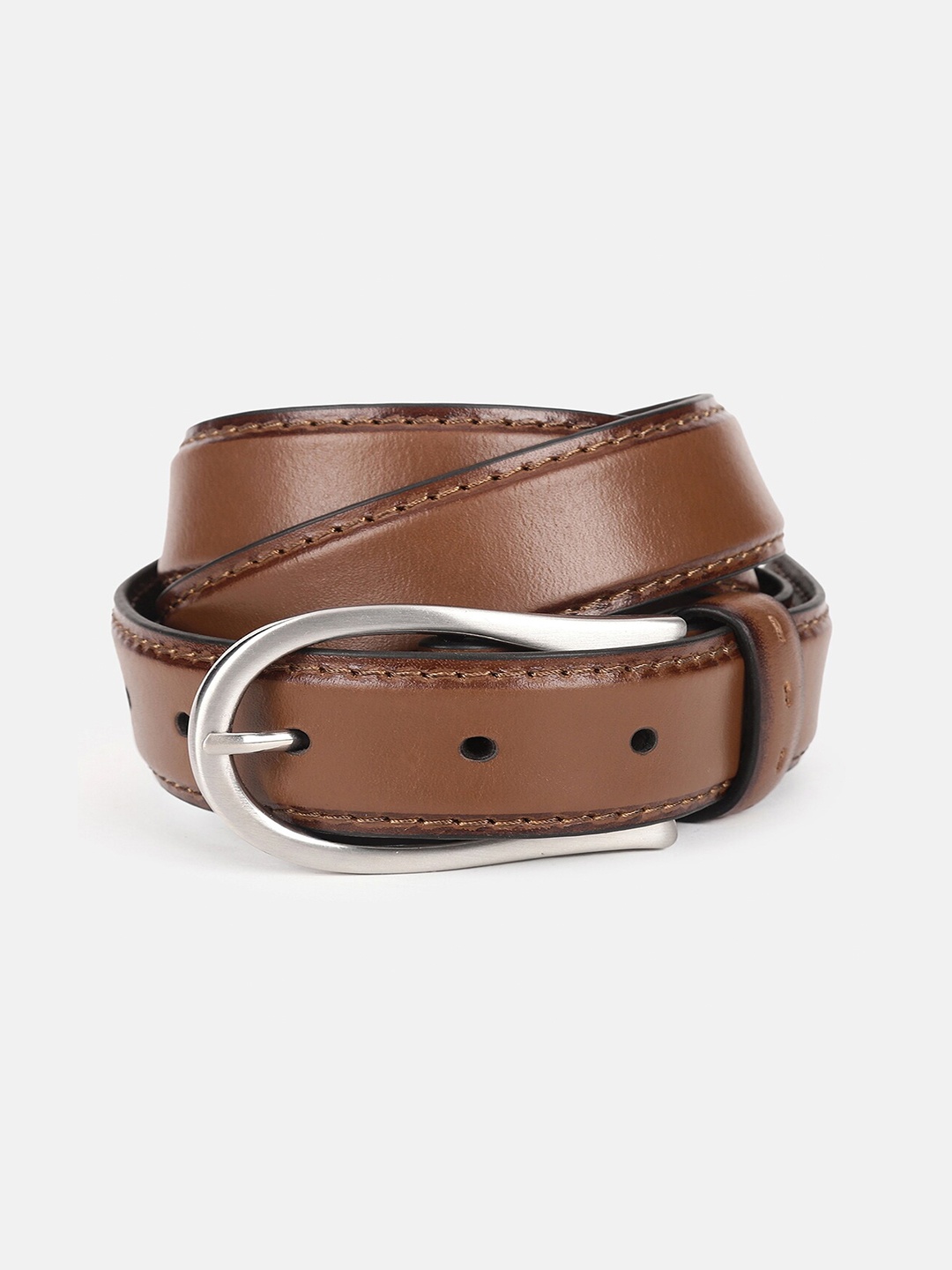 

United Colors of Benetton Men Leather Tang Belt, Brown