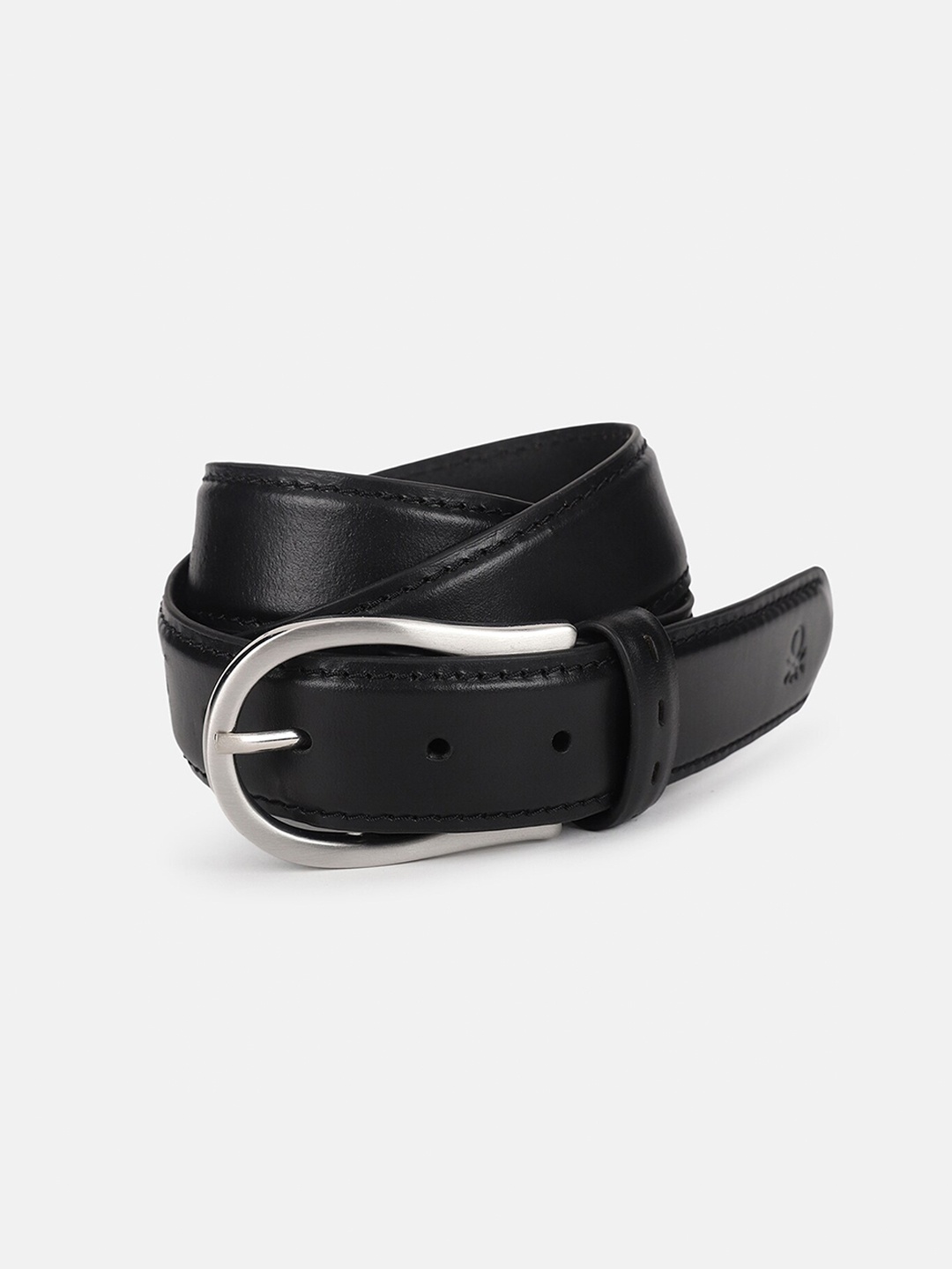 

United Colors of Benetton Men Leather Tang Belt, Black