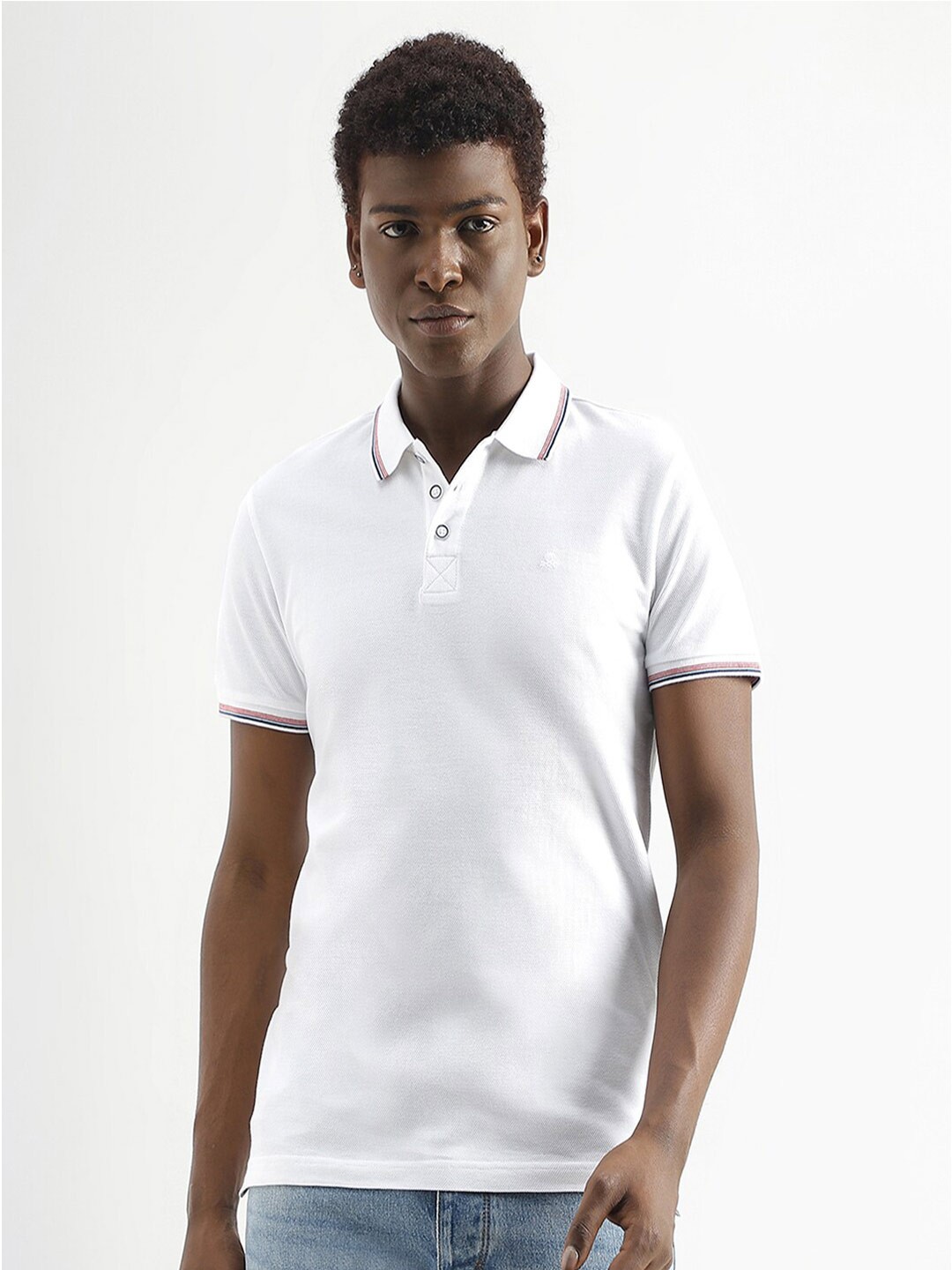 

United Colors of Benetton Polo Collar Cotton T-shirt, White