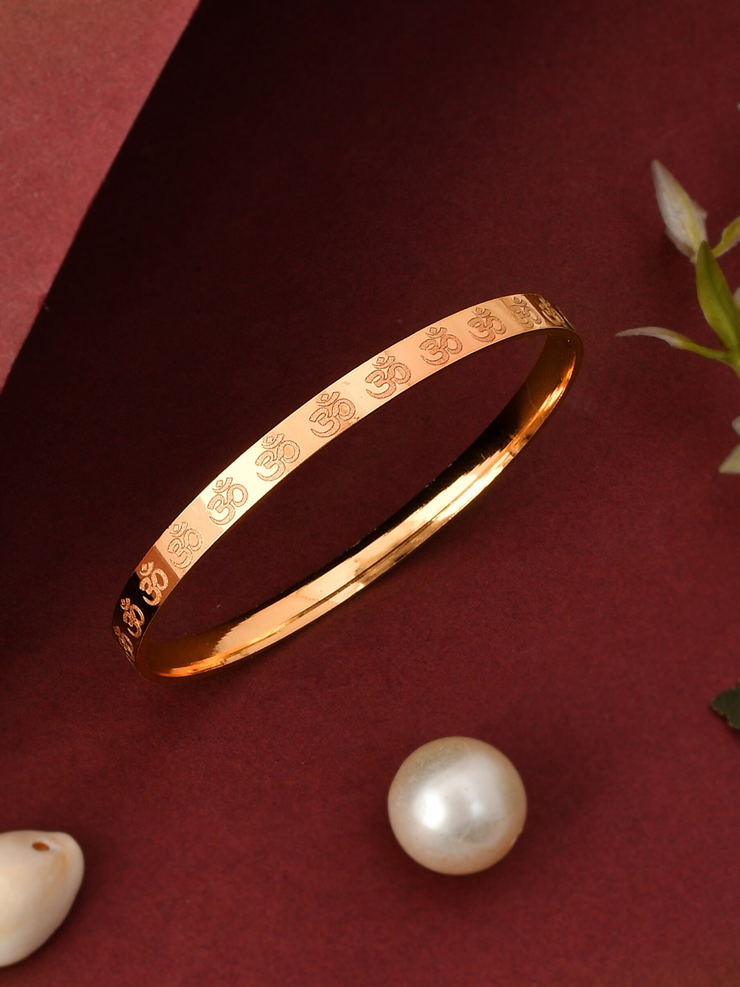 Shoshaa Gold-Plated Om Kada Bangle