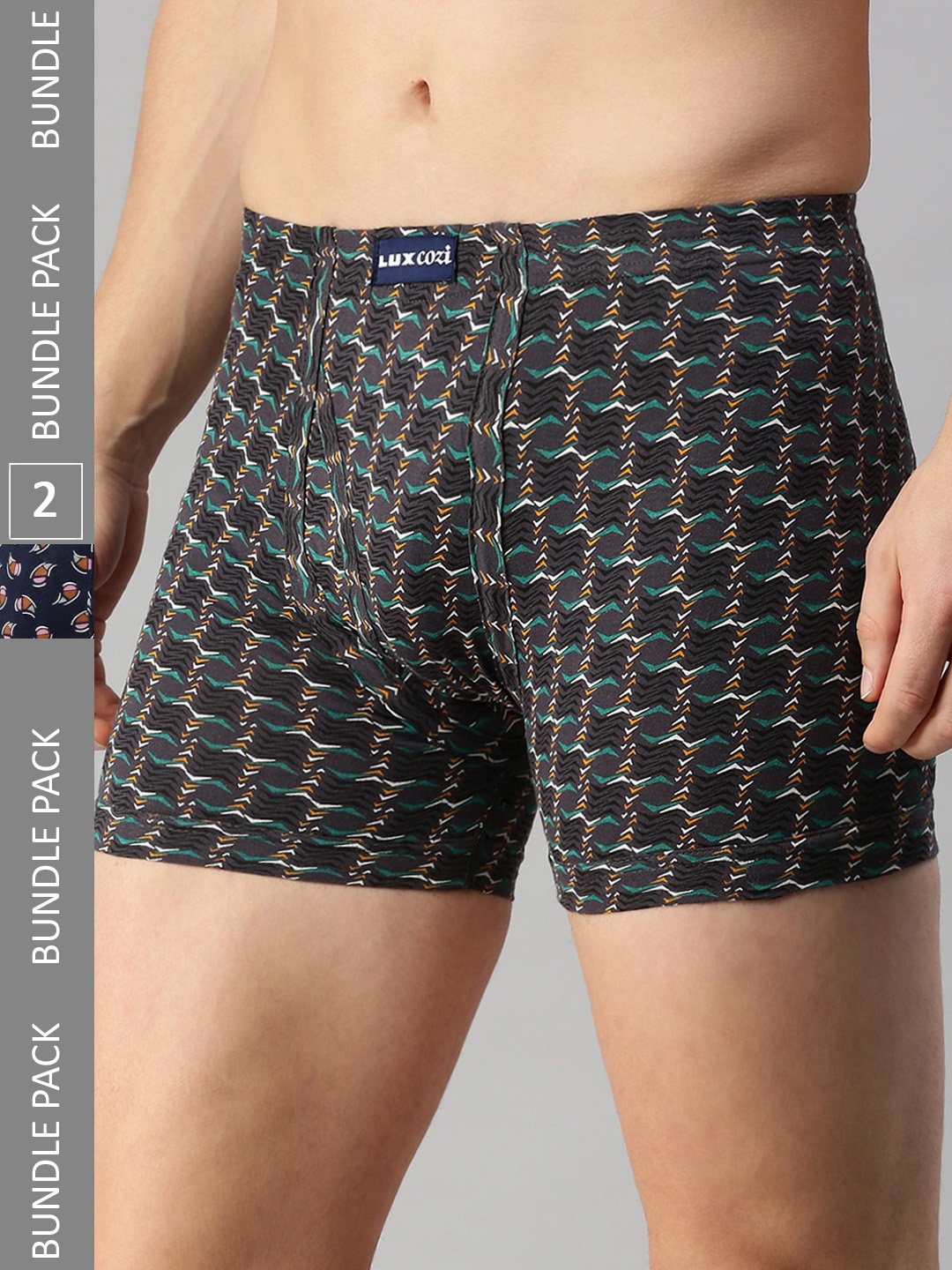 

Lux Cozi Men Pack Of 2 Assorted Printed Cotton Trunks COZI_BIGSHOT_LONGS_PRINT_AST2_2PC