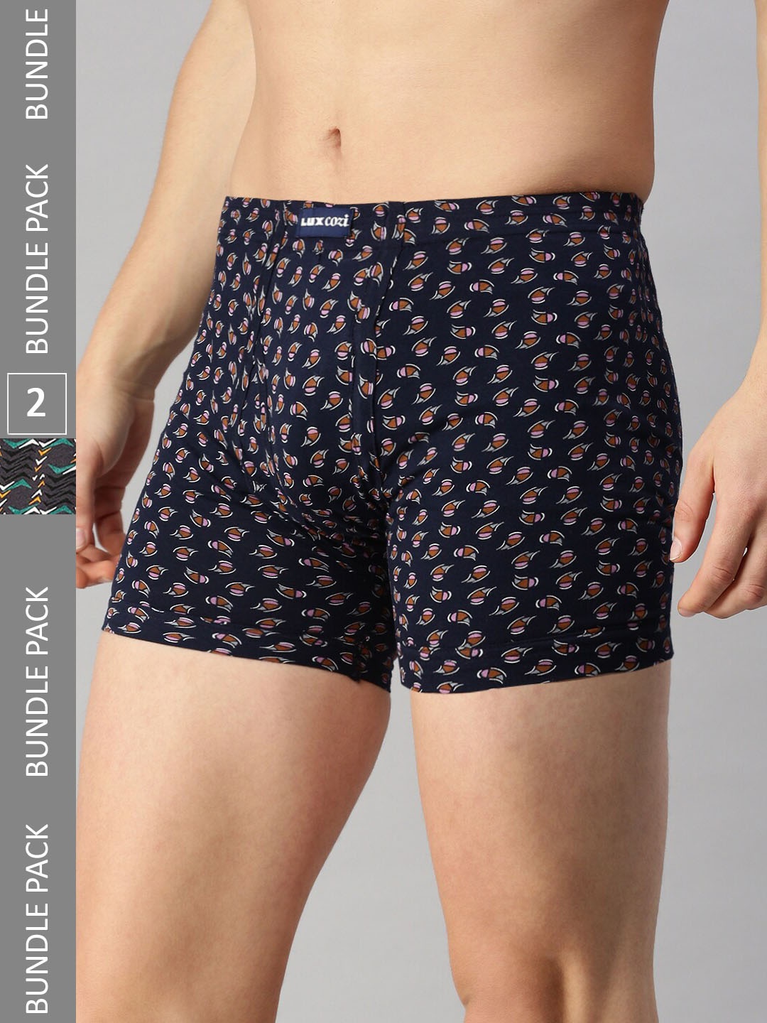 

Lux Cozi Men Pack Of 2 Assorted Printed Cotton Trunks