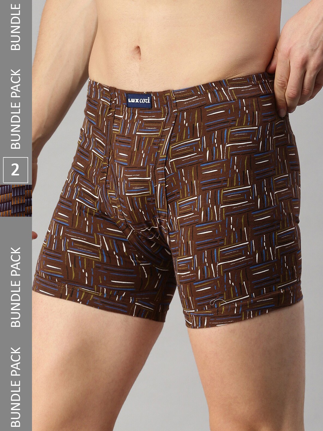 

Lux Cozi Men Pack Of 2 Assorted Printed Cotton Trunks
