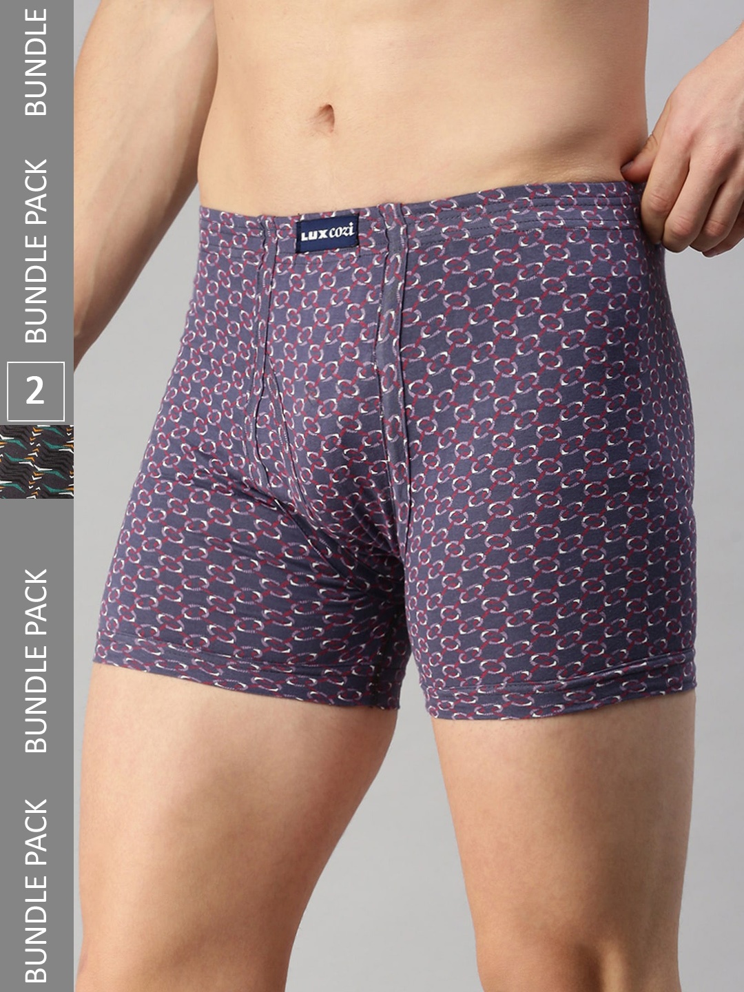 

Lux Cozi Men Pack Of 2 Assorted Cotton Trunks COZI_BIGSHOT_LONGS_PRINT_AST3_2PC
