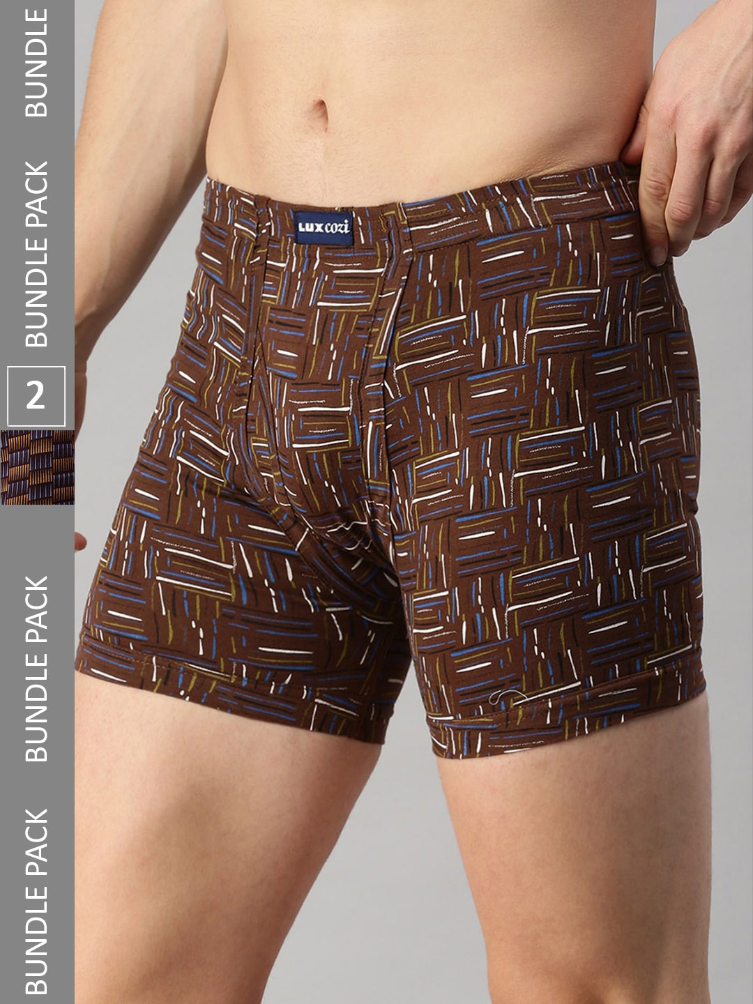 

Lux Cozi Men Pack Of 2 Assorted Printed Cotton Trunks