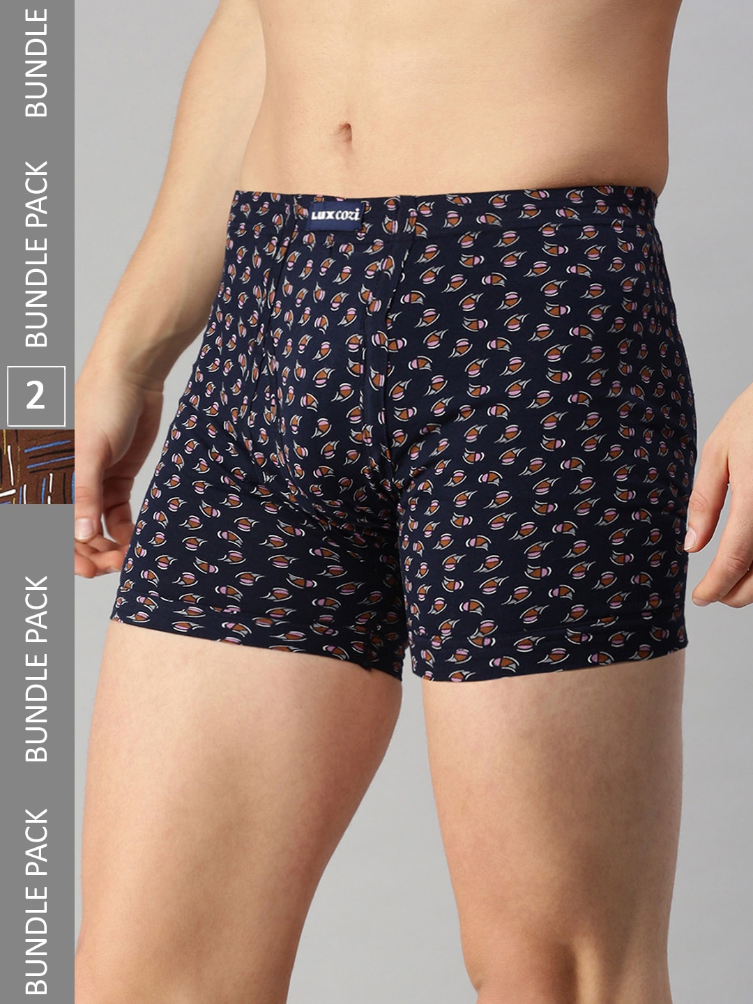 

Lux Cozi Men Pack Of 2 Assorted Printed Cotton Trunks