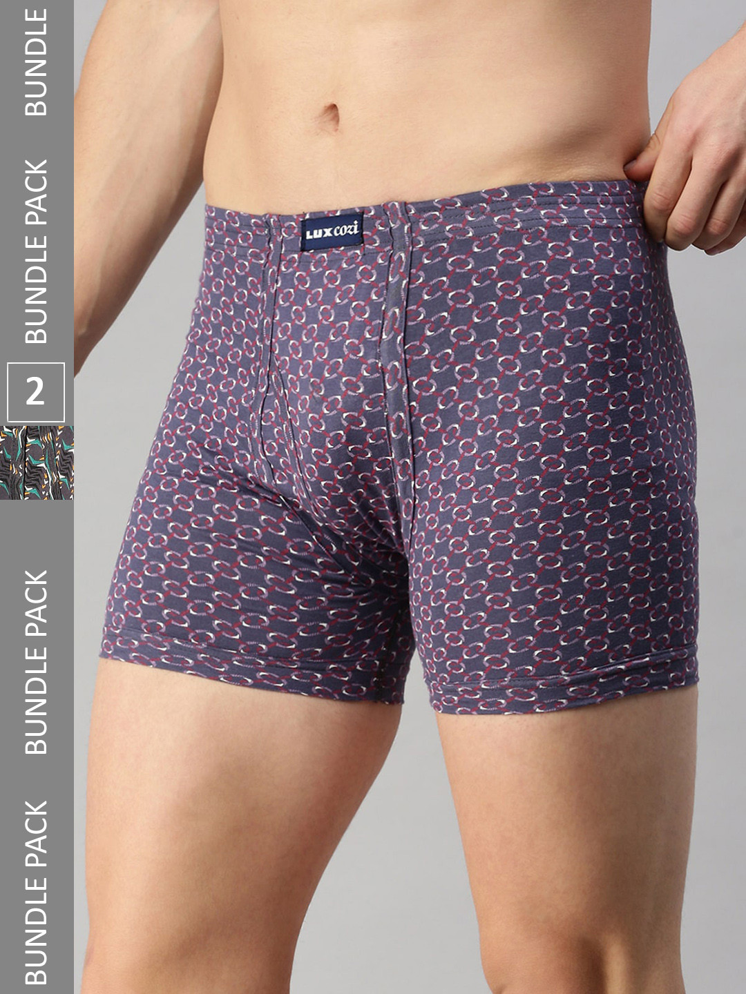 

Lux Cozi Men Pack Of 2 Assorted Cotton Trunks COZI_BIGSHOT_LONGS_PRINT_AST3_2PC