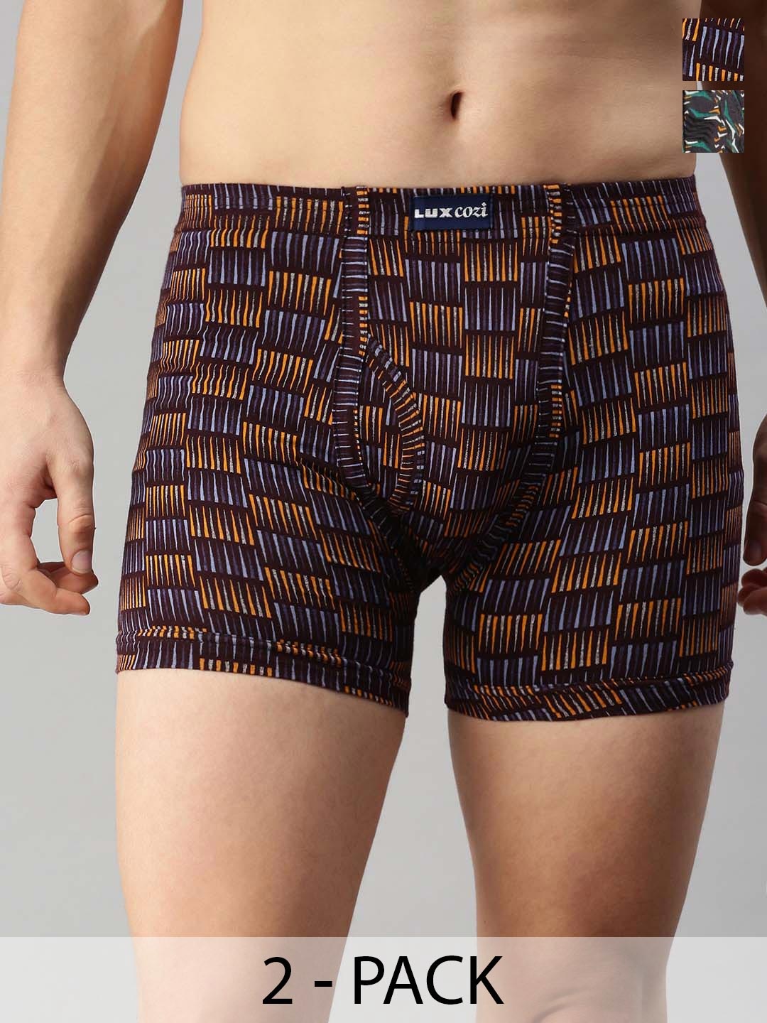 

Lux Cozi Men Pack Of 2 Assorted Printed Cotton Trunks