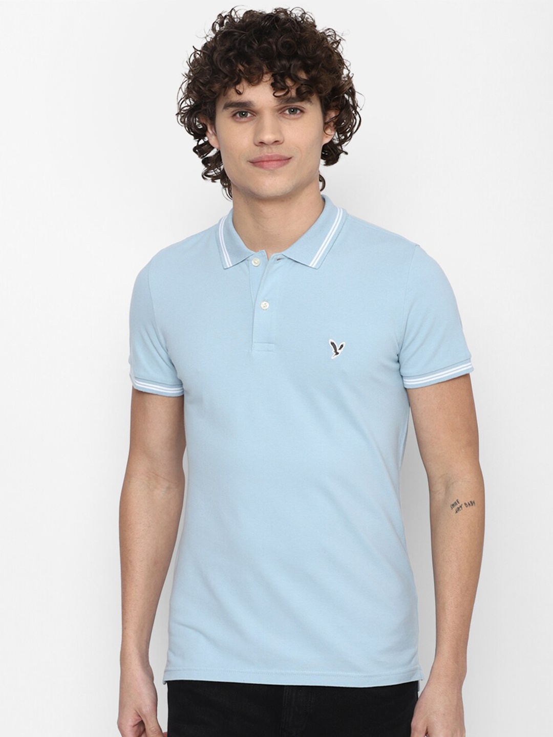 

AMERICAN EAGLE OUTFITTERS Polo Collar Slim Fit T-shirt, Blue