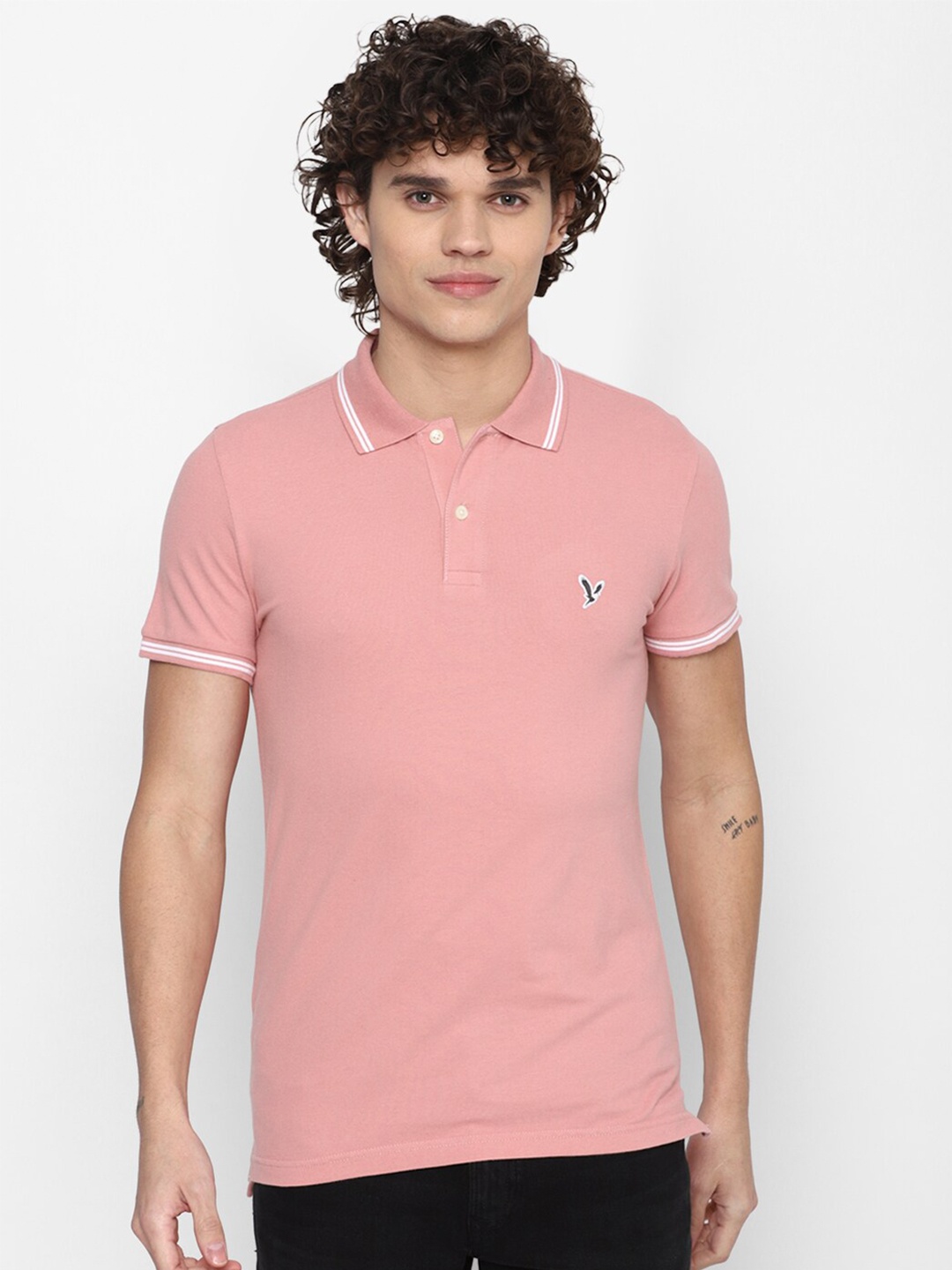 

AMERICAN EAGLE OUTFITTERS Polo Collar Slim Fit T-shirt, Pink