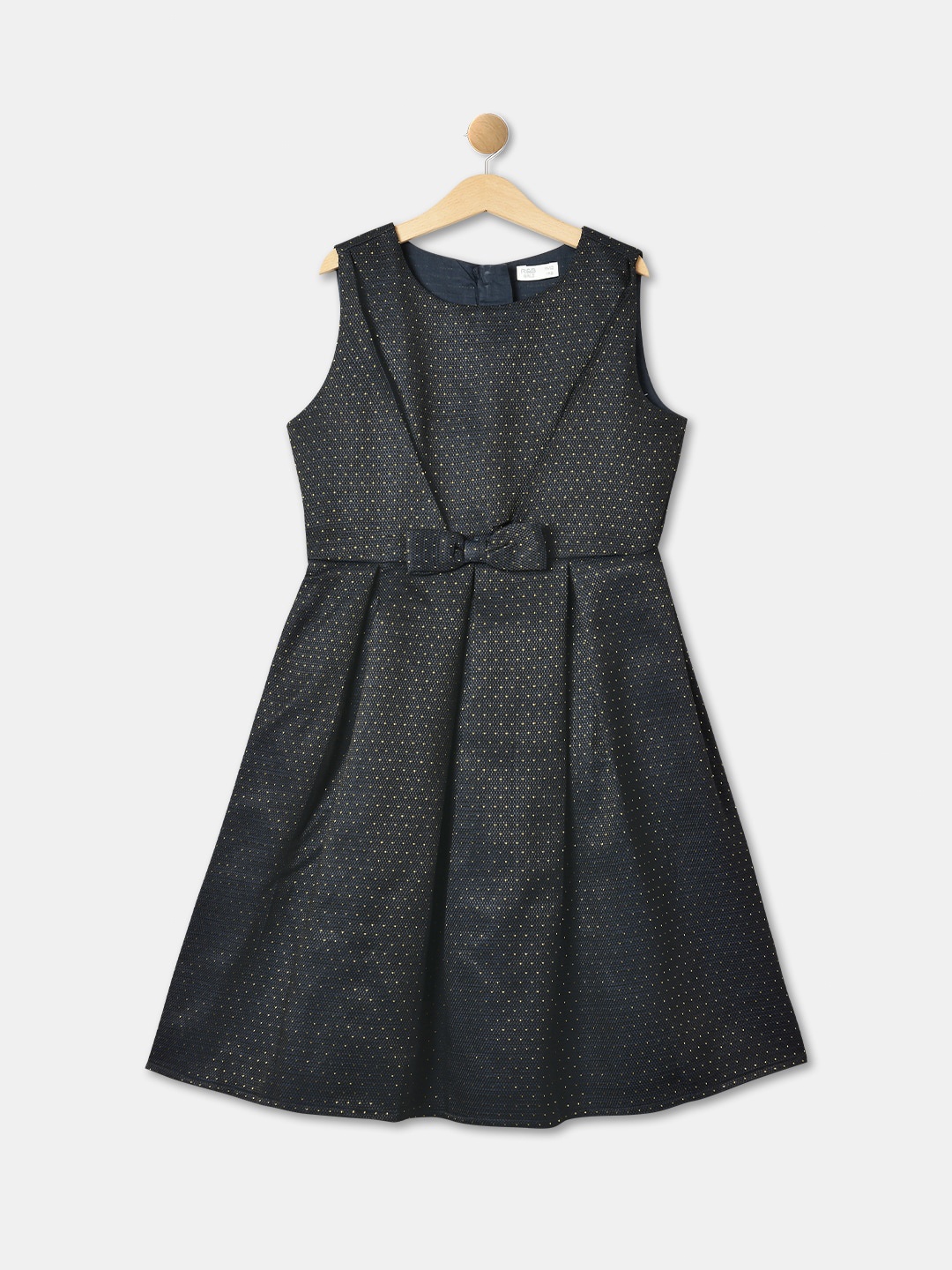 

R&B Girls Polka Dot Print Fit & Flare Dress, Blue