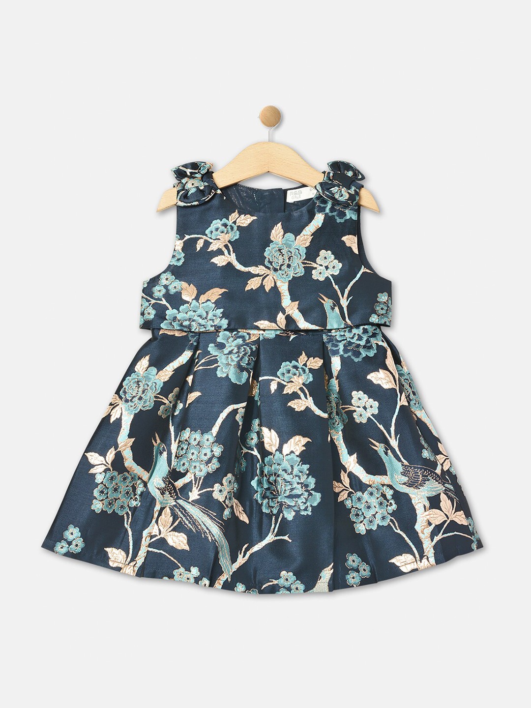 

R&B Floral Print Fit & Flare Midi Dress, Blue
