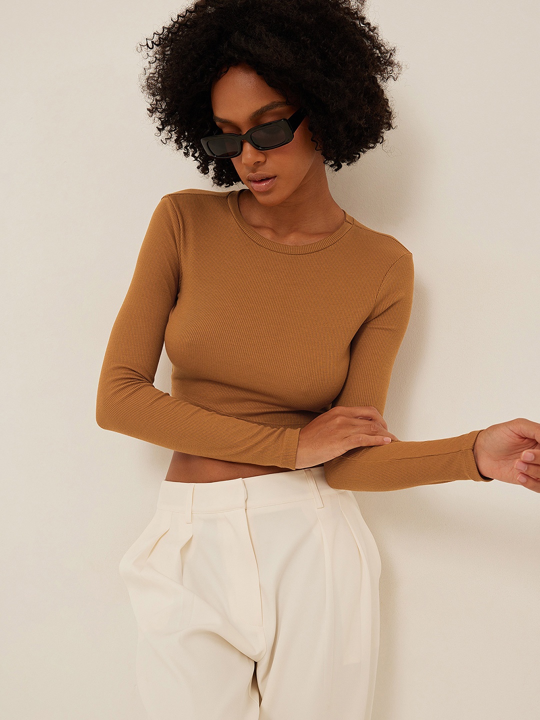 

NA-KD Ribbed Crop Top, Rust