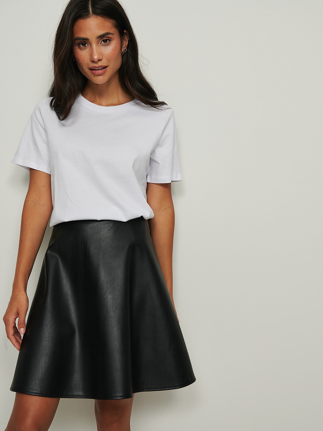 

NA-KD PU Flared Skirt, Black
