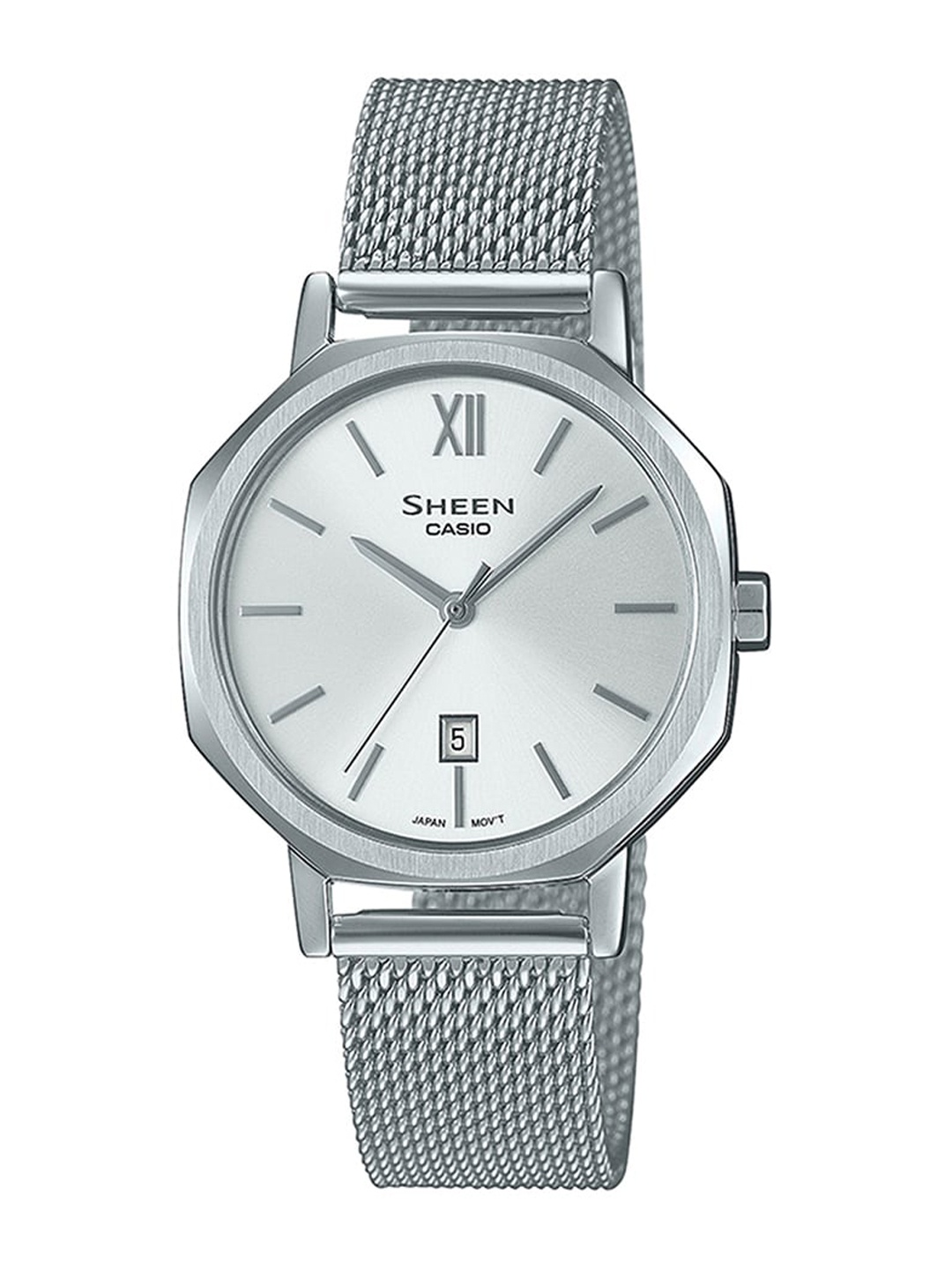 

CASIO Women Embellished Stainless Steel Bracelet Style Straps Analogue Watch, Silver
