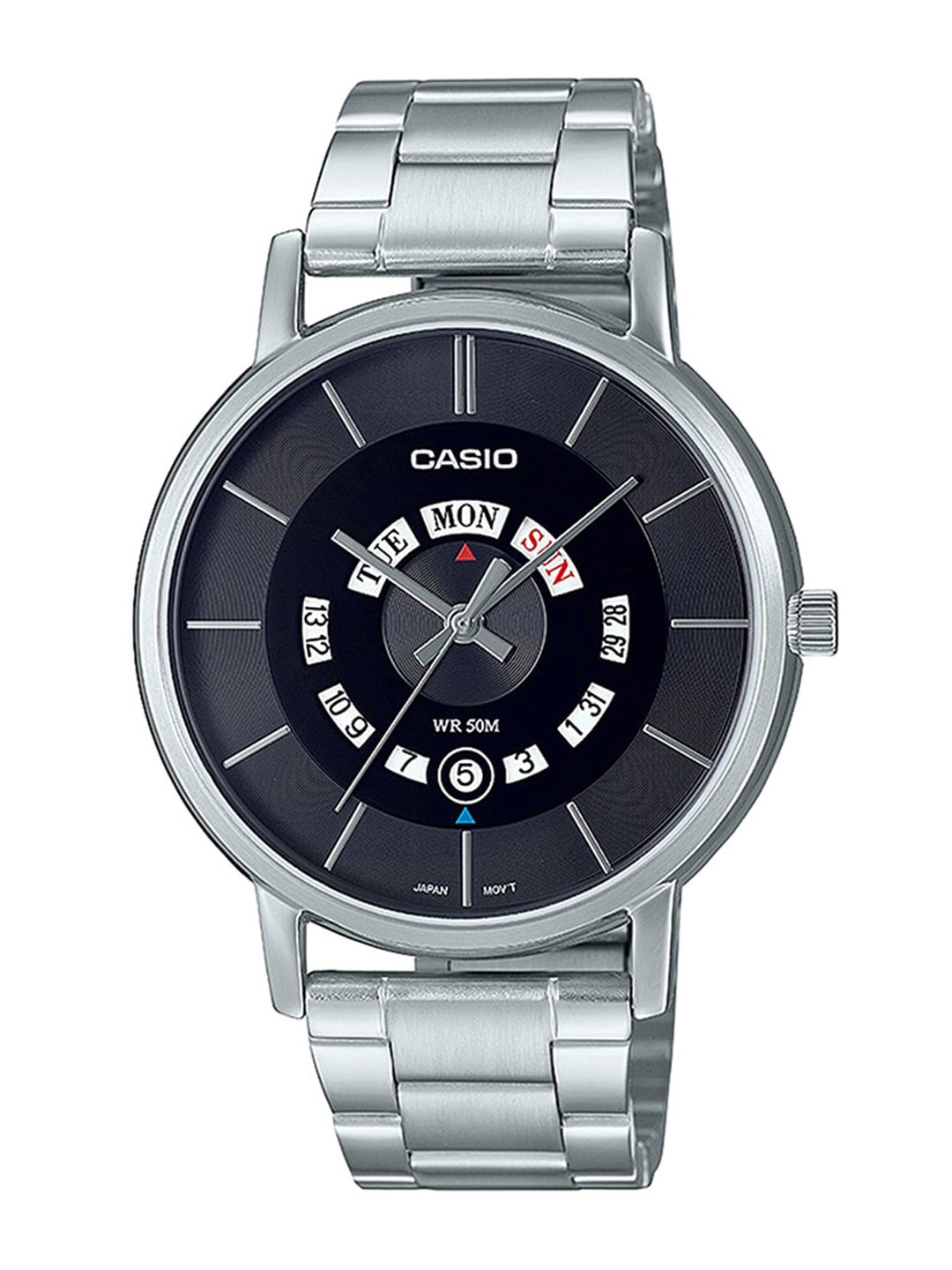 

CASIO Men Stainless Steel Bracelet Style Straps Analogue Watch A2135, Silver