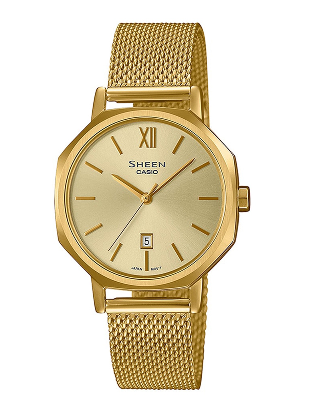 

CASIO Women Embellished Stainless Steel Bracelet Style Straps Analogue Watch, Gold