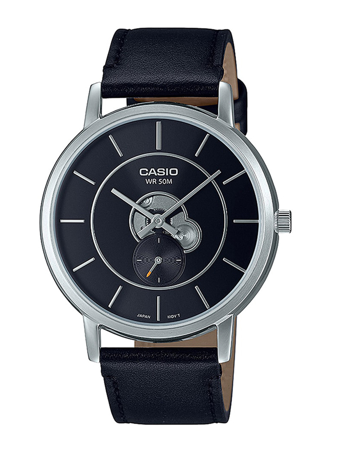 

CASIO Men Leather Straps Analogue Watch A2130, Black