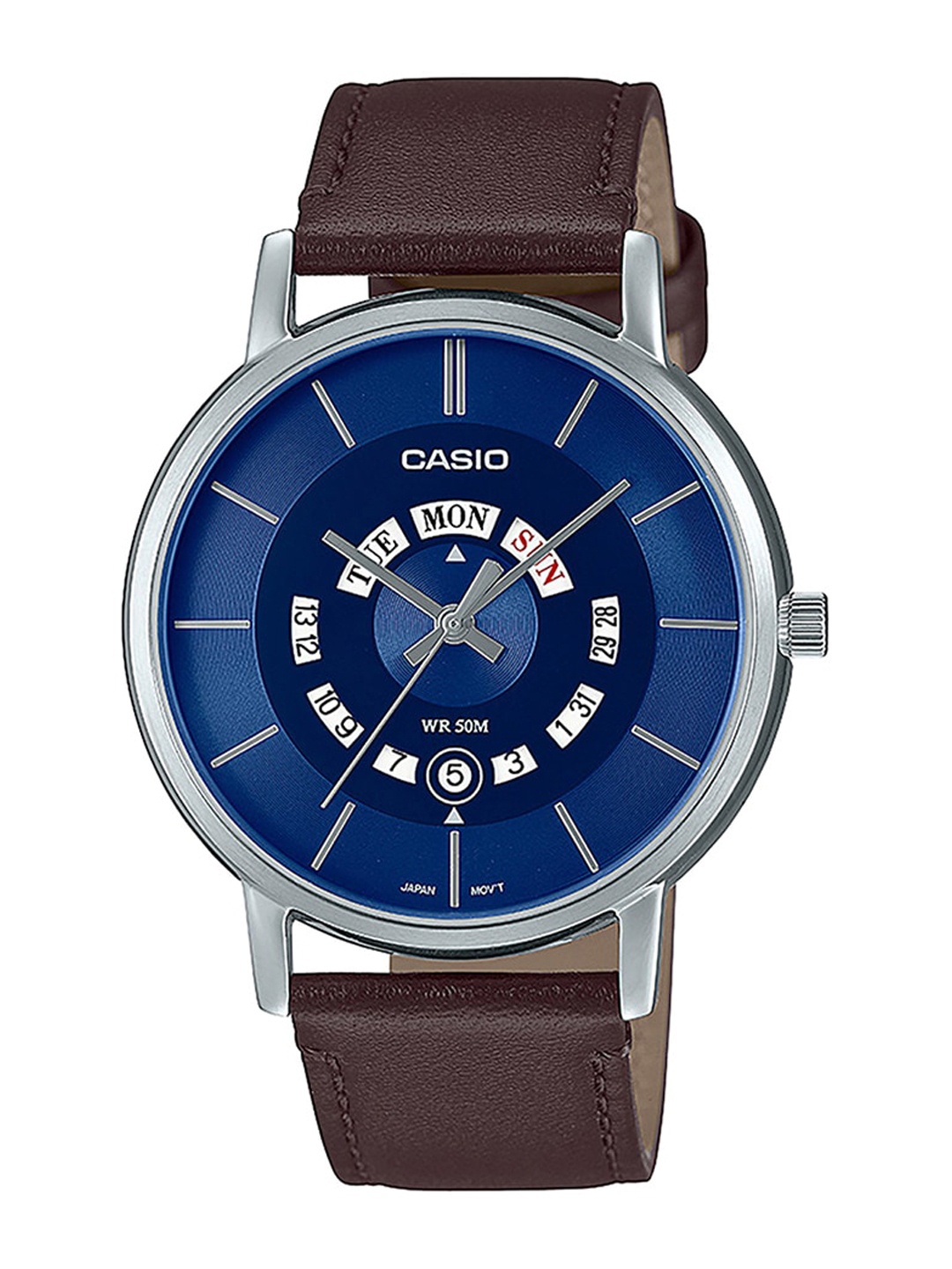 

CASIO Men Leather Straps Analogue Watch A2136, Brown