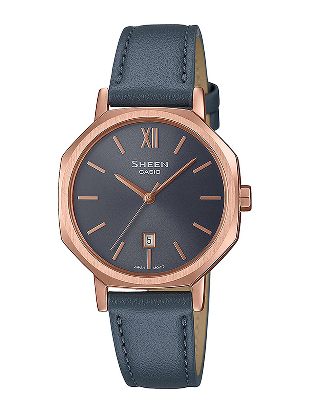 

CASIO Women Leather Straps Analogue Watch SH291, Grey