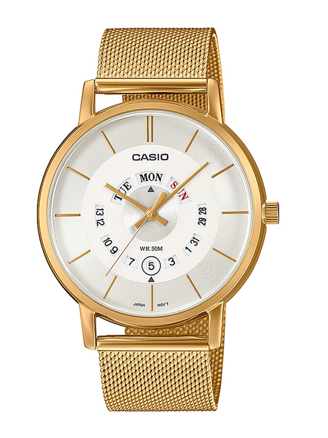 

CASIO Men Stainless Steel Bracelet Style Straps Analogue Watch A2138, Gold