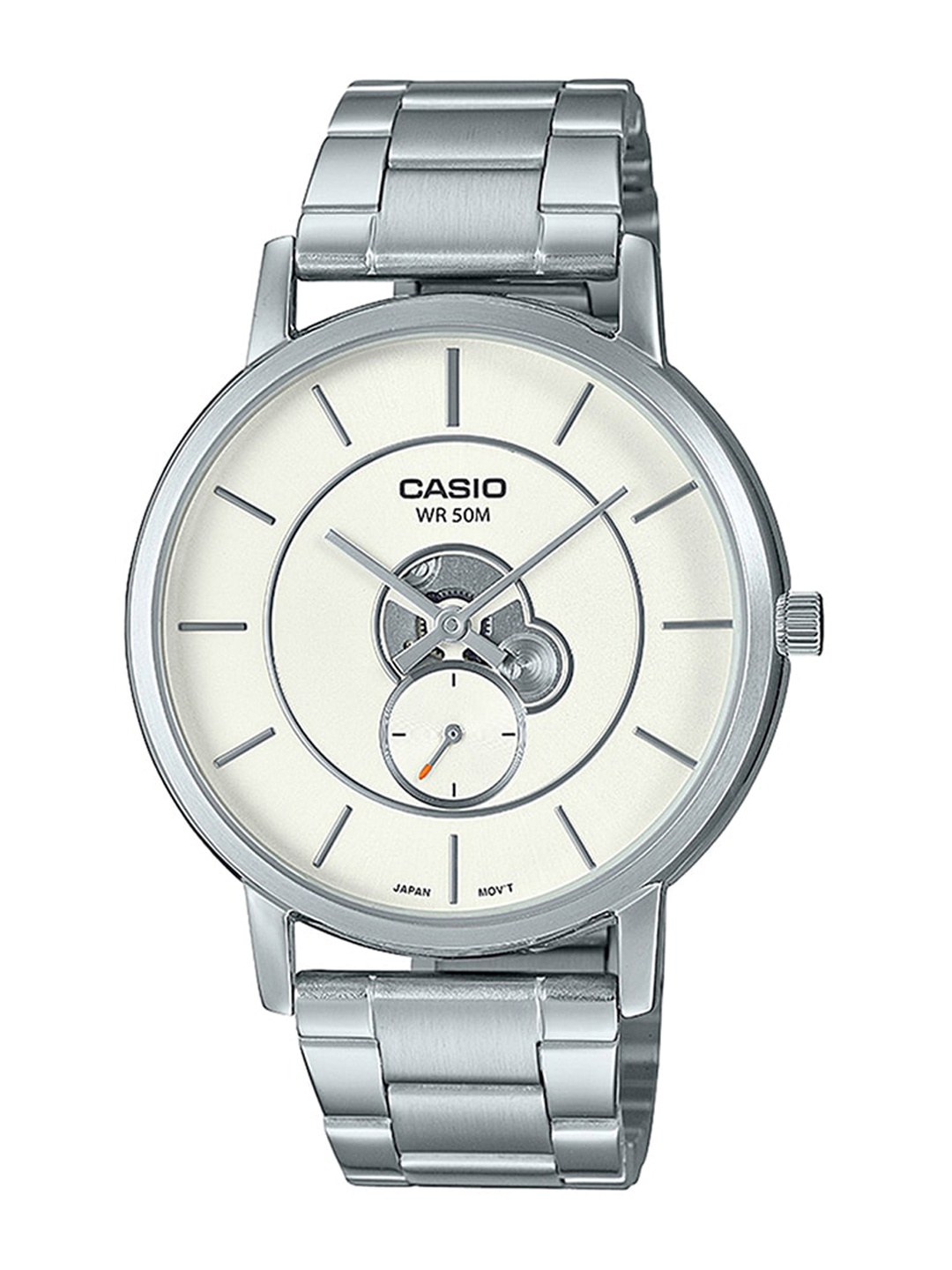 

CASIO Men Stainless Steel Bracelet Style Straps Analogue Watch, Silver