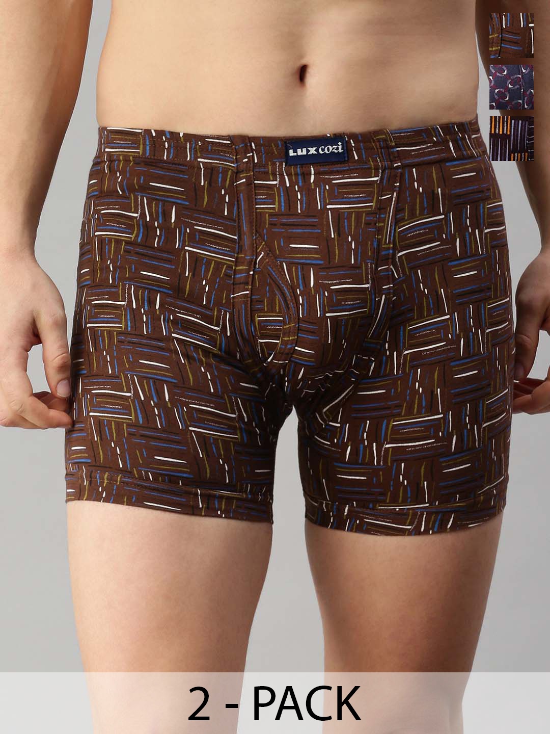 

Lux Cozi Men Pack Of 3 Assorted Printed Cotton Trunks