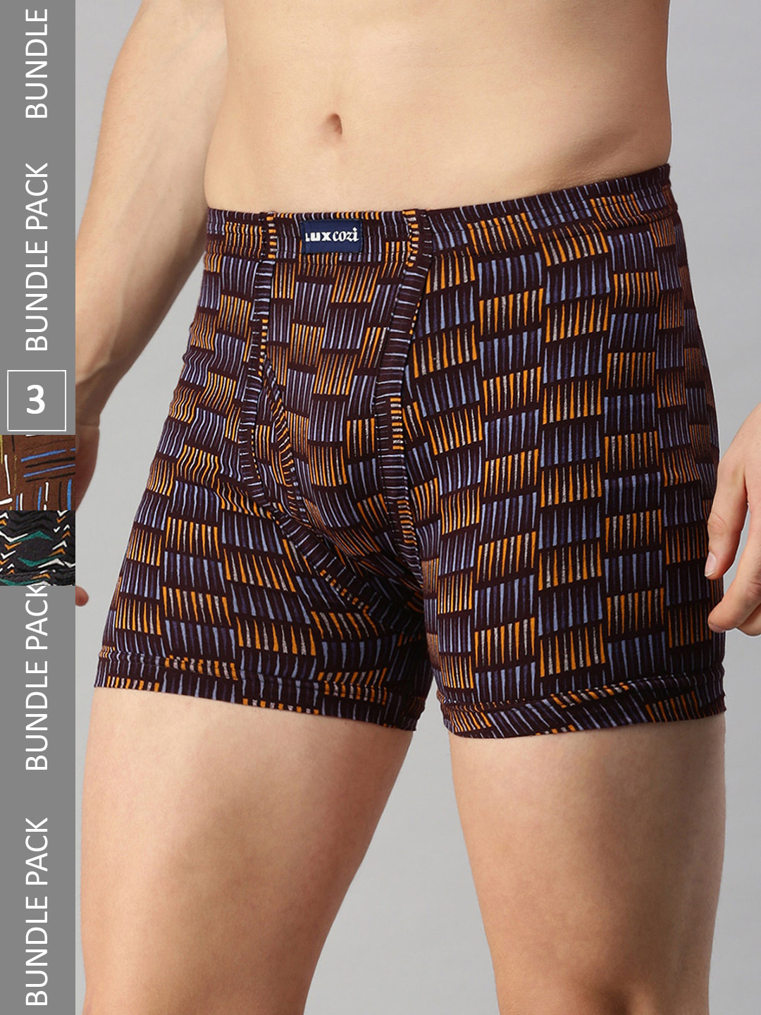 

Lux Cozi Men Pack Of 3 Assorted Printed Cotton Trunks COZI_BIGSHOT_LONGS_PRINT_AST3_3PC