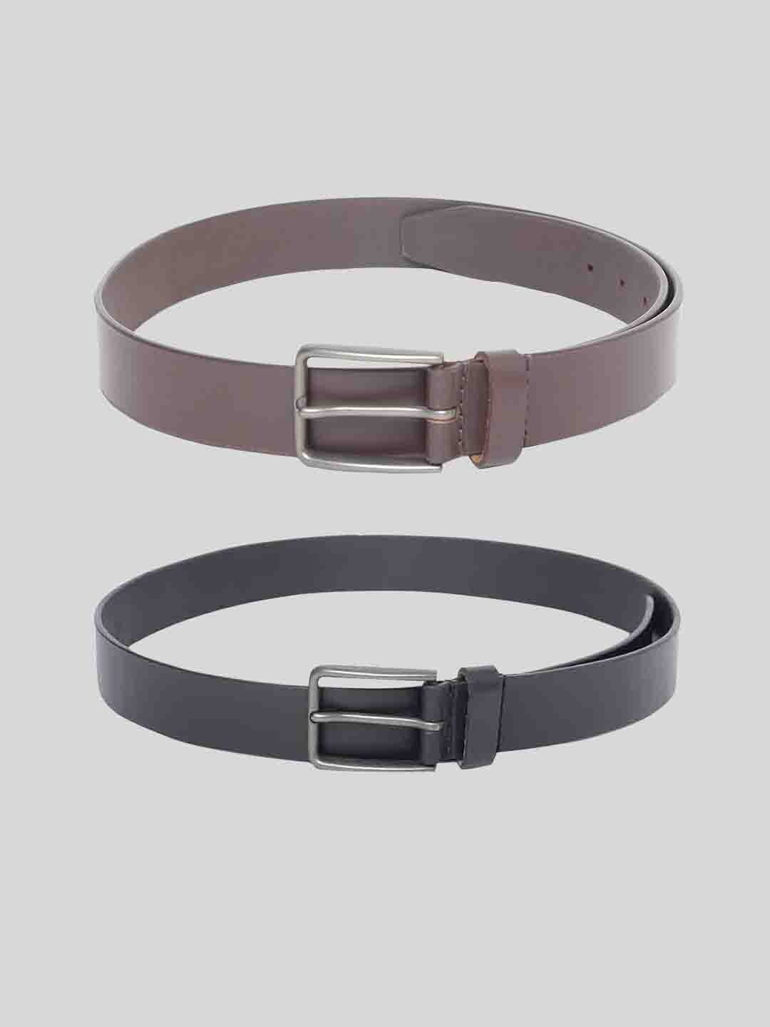 

TOM LANG LONDON Men Pack of 2 Leather Formal Belt, Brown