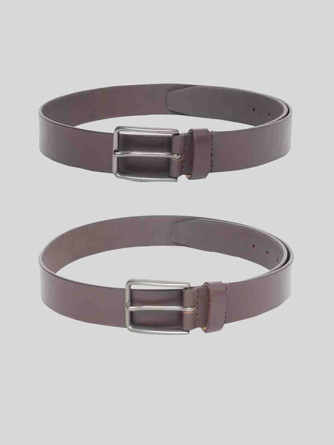 

TOM LANG LONDON Men Pack of 2 Leather Formal Belt, Brown