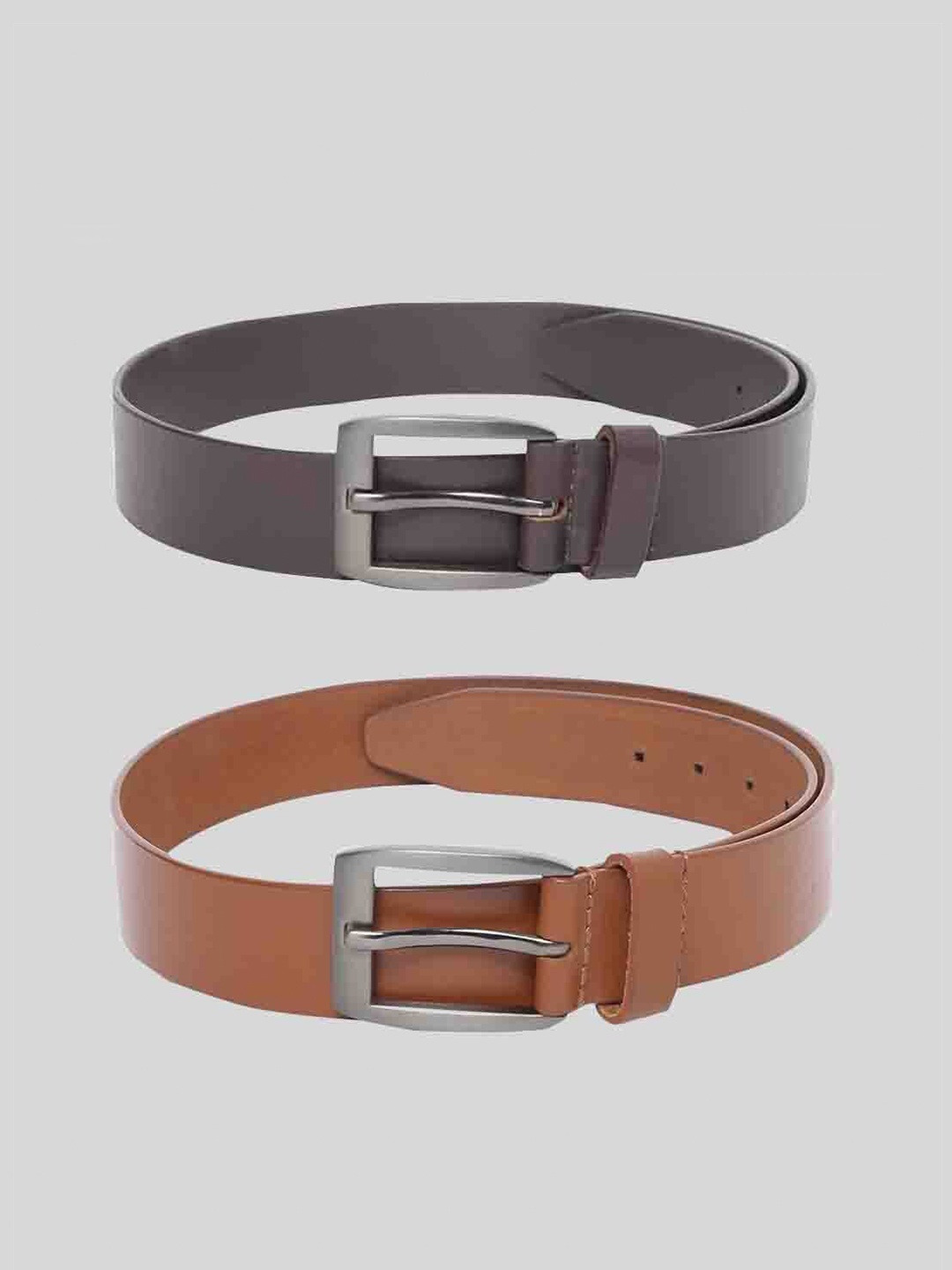 

TOM LANG LONDON Men Pack of 2 Leather Formal Belt, Brown