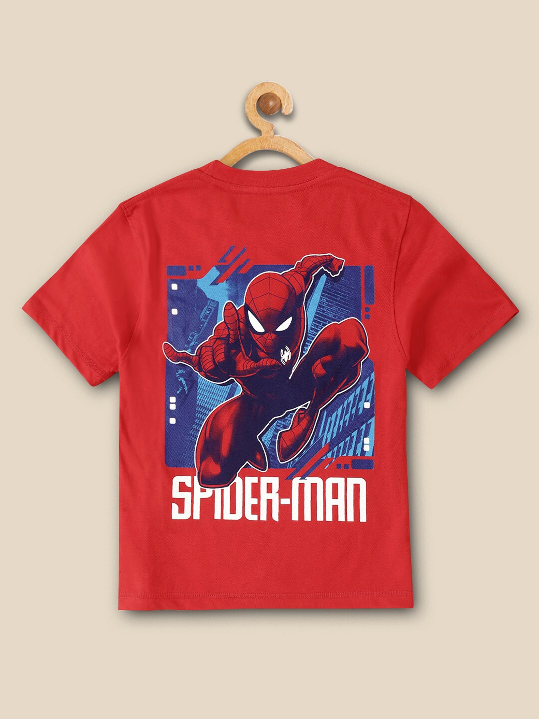 

Kids Ville Boys Spiderman Printed Cotton Casual T-Shirt, Red