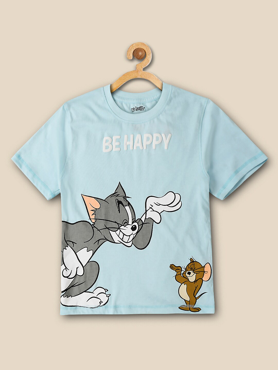 

Kids Ville Boys Tom & Jerry Graphic Printed Cotton T-Shirt, Blue