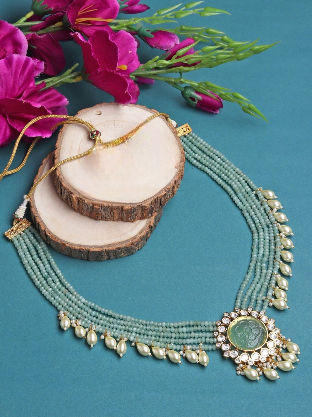 

Runjhun Brass Gold-Plated Necklace