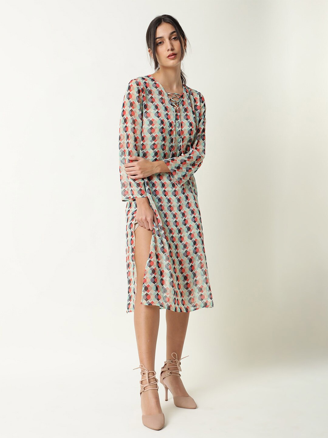 RAREISM Floral Print A-Line Dress, Multi
