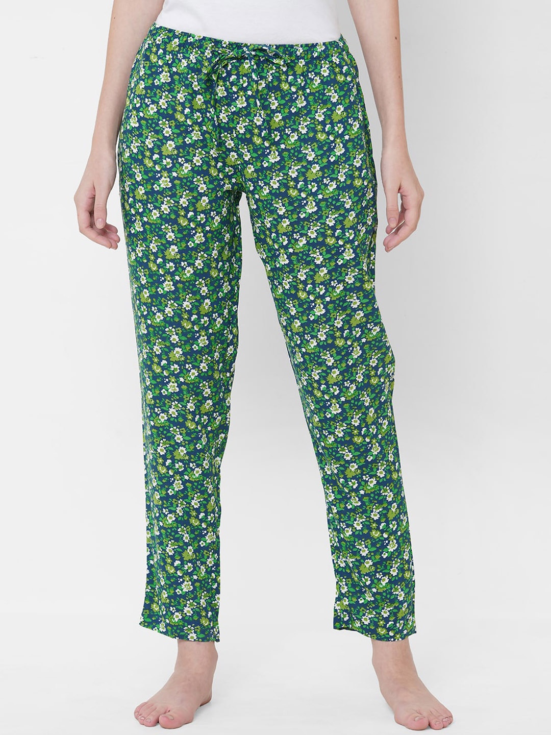 

URBAN SCOTTISH Women Printed Lounge Pants, Green