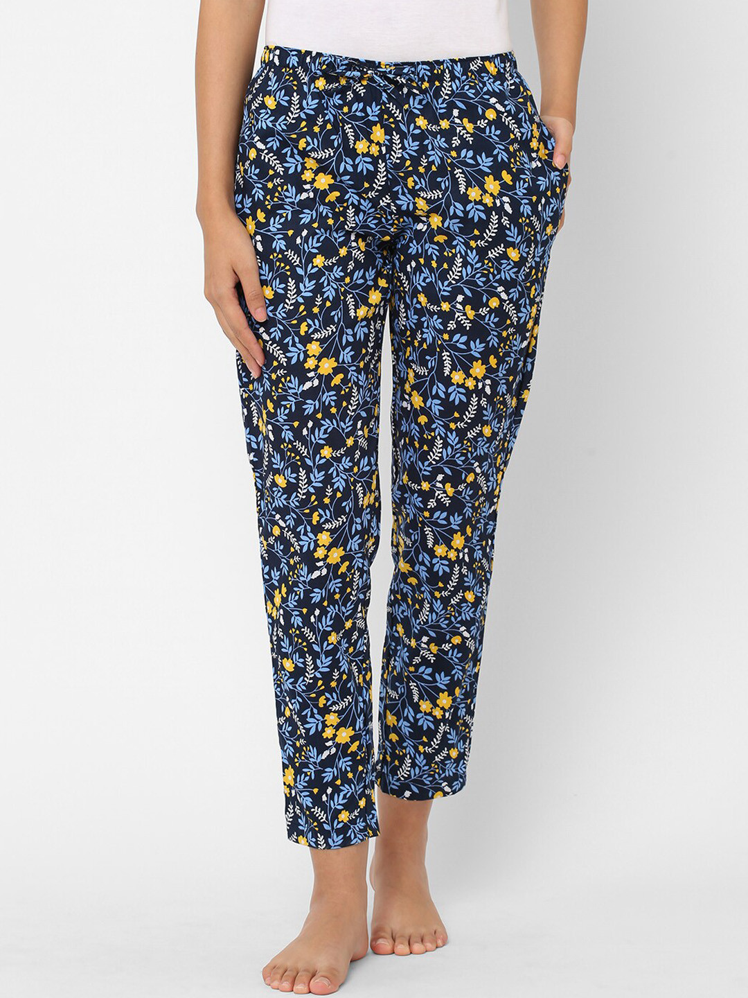 

URBAN SCOTTISH Women Printed Lounge Pants, Blue