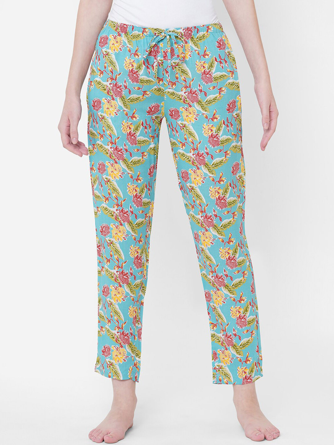 

URBAN SCOTTISH Women Printed Lounge Pants, Blue